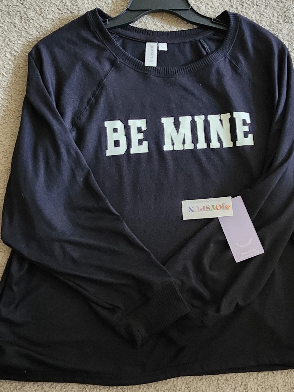 Black 'Be Mine' Women's Sweatshirt Top